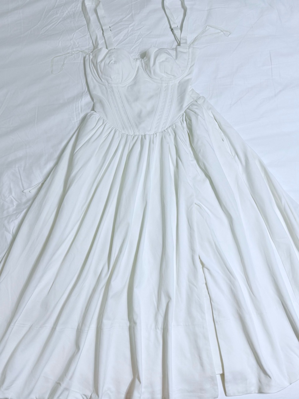HOUSE OF CB 'Kelly' White Corset Midi Dress S Cup A-C NWOT - Picture 2 of 11